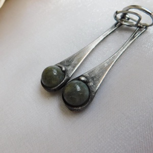 Labradorit fülbevaló, Ékszer, Fülbevaló, Lógó fülbevaló, Ékszerkészítés, Fémmegmunkálás, MESKA