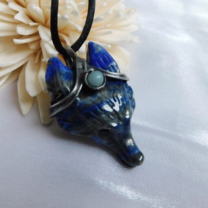 Lápisz farkas medál amazonittal - Meska.hu