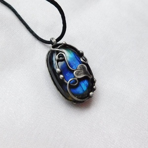 Labradorit medál, Ékszer, Nyaklánc, Medálos nyaklánc, Ékszerkészítés, Fémmegmunkálás, MESKA