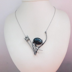 Heliotróp nyakék prehnittel - ékszer - nyaklánc - medálos nyaklánc - Meska.hu