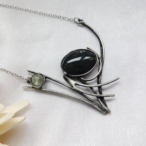 Heliotróp nyakék prehnittel - ékszer - nyaklánc - medálos nyaklánc - Meska.hu