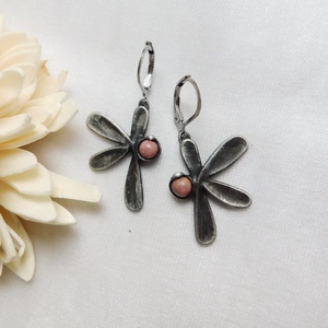 Rodonit fülbevaló - ékszer - fülbevaló - lógó fülbevaló - Meska.hu