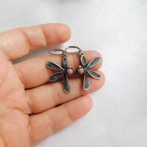 Rodonit fülbevaló - ékszer - fülbevaló - lógó fülbevaló - Meska.hu