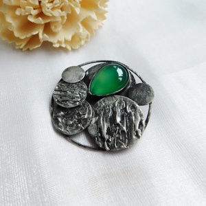 Achát bross / kitűző - ékszer - kitűző és bross - Meska.hu