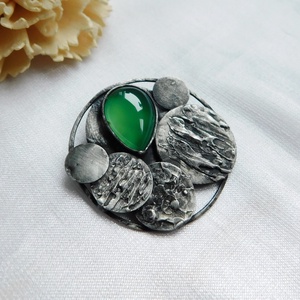 Achát bross / kitűző - Meska.hu