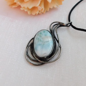 Larimár medál - ékszer - nyaklánc - medál - Meska.hu