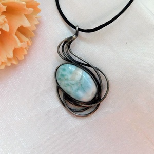 Larimár medál - ékszer - nyaklánc - medál - Meska.hu