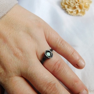 Amazonit gyűrű - ékszer - gyűrű - szoliter gyűrű - Meska.hu