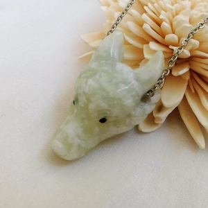 Jáde farkas nyaklánc - ékszer - nyaklánc - medálos nyaklánc - Meska.hu