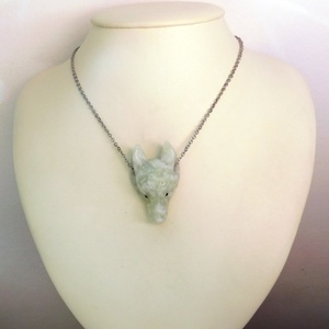 Jáde farkas nyaklánc - ékszer - nyaklánc - medálos nyaklánc - Meska.hu