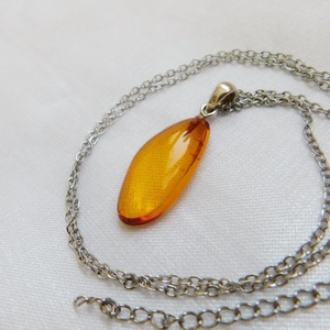 Borostyán nyaklánc 925 ag akasztón - Meska.hu