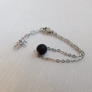 Matt ónix karkötő, Ékszer, Karkötő, Karkötő medállal, Csomózás, Ékszerkészítés, MESKA