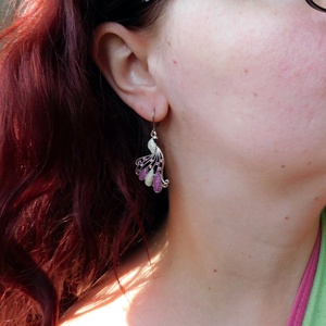 Pávás fülbevaló - ékszer - fülbevaló - lógó fülbevaló - Meska.hu