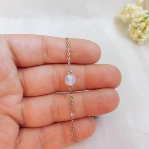 Acél karkötő opalit gyönggyel - ékszer - nyaklánc - medál - Meska.hu