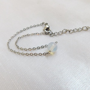 Acél karkötő opalit gyönggyel, Ékszer, Nyaklánc, Medál, Fémmegmunkálás, Ékszerkészítés, MESKA