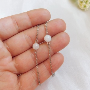 Páros acél karkötő holdkő gyönggyel - ékszer - nyaklánc - medál - Meska.hu