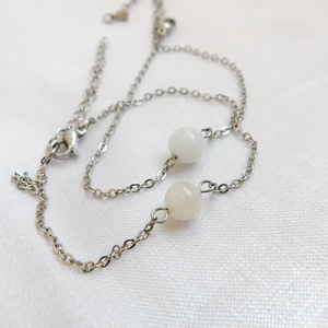 Páros acél karkötő holdkő gyönggyel, Ékszer, Nyaklánc, Medál, Fémmegmunkálás, Ékszerkészítés, MESKA