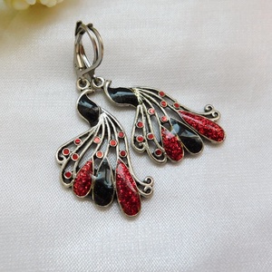 Pávás fülbevaló, Ékszer, Fülbevaló, Lógó fülbevaló, Fémmegmunkálás, Ékszerkészítés, MESKA