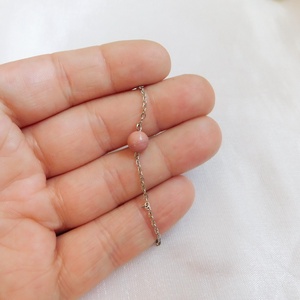 Acél karkötő thulit gyönggyel - ékszer - nyaklánc - medál - Meska.hu