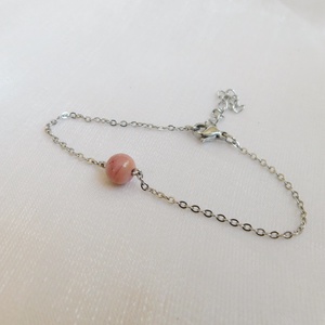 Acél karkötő thulit gyönggyel - ékszer - nyaklánc - medál - Meska.hu