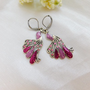 Pávás fülbevaló - ékszer - fülbevaló - lógó fülbevaló - Meska.hu