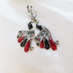 Pávás fülbevaló - ékszer - fülbevaló - lógó fülbevaló - Meska.hu