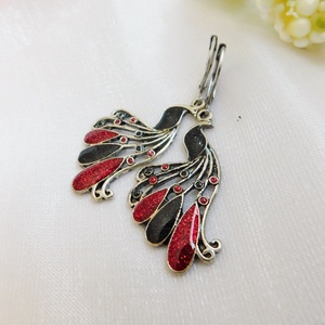 Pávás fülbevaló - ékszer - fülbevaló - lógó fülbevaló - Meska.hu