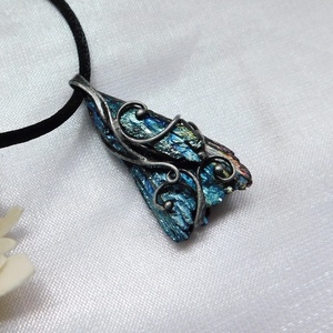 Kétoldalas nyers kianit medál - ékszer - nyaklánc - medál - Meska.hu