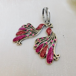 Pávás fülbevaló - ékszer - fülbevaló - lógó fülbevaló - Meska.hu