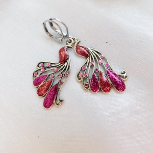 Pávás fülbevaló - ékszer - fülbevaló - lógó fülbevaló - Meska.hu