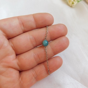 Acél karkötő apatittal - ékszer - nyaklánc - medál - Meska.hu