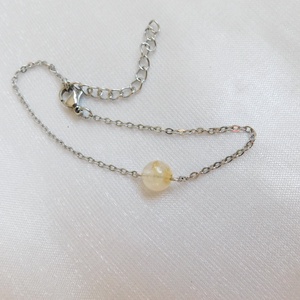 Acél karkötő citrinnel - ékszer - nyaklánc - medál - Meska.hu