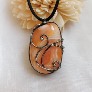 Karneol medál - ékszer - nyaklánc - medálos nyaklánc - Meska.hu