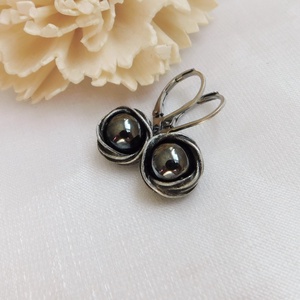 Hematit fülbevaló - ékszer - fülbevaló - lógó fülbevaló - Meska.hu