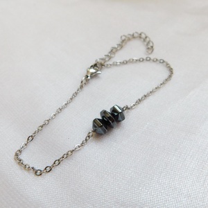Acél karkötő hematittal, Ékszer, Nyaklánc, Medál, Fémmegmunkálás, Ékszerkészítés, MESKA