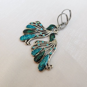 Pávás fülbevaló, Ékszer, Fülbevaló, Lógó fülbevaló, Fémmegmunkálás, Ékszerkészítés, MESKA