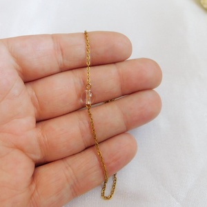 Acél karkötő hegyikristály gyönggyel - ékszer - nyaklánc - medál - Meska.hu