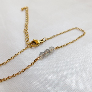 Acél karkötő labradorit gyöngyökkel, Ékszer, Nyaklánc, Medál, Fémmegmunkálás, Ékszerkészítés, MESKA