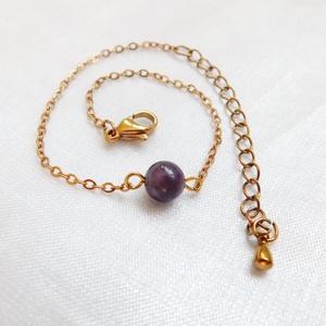 Acél karkötő ametiszt gyönggyel, Ékszer, Nyaklánc, Medál, Fémmegmunkálás, Ékszerkészítés, MESKA