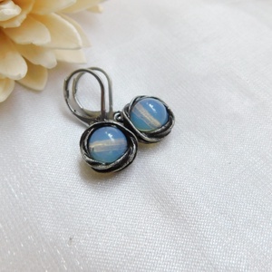 Opalit fülbevaló - Meska.hu