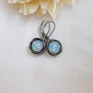 Opalit fülbevaló - ékszer - fülbevaló - lógó fülbevaló - Meska.hu