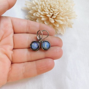 Opalit fülbevaló - ékszer - fülbevaló - lógó fülbevaló - Meska.hu