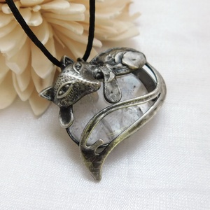 Hegyikristály róka medál  - Meska.hu