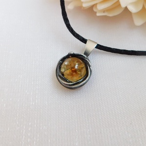 Mini citrin medál - ékszer - nyaklánc - medálos nyaklánc - Meska.hu