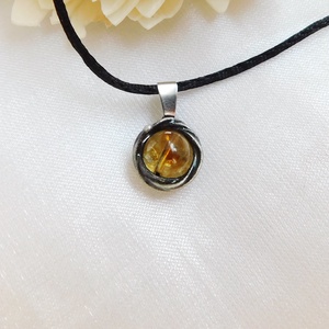 Mini citrin medál - ékszer - nyaklánc - medálos nyaklánc - Meska.hu