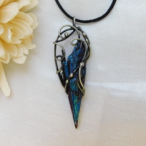 Kétoldalas nyers kianit medál - ékszer - nyaklánc - medál - Meska.hu