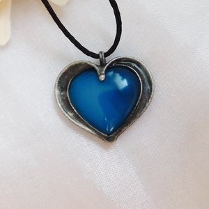 Achát szív medál - ékszer - nyaklánc - medál - Meska.hu