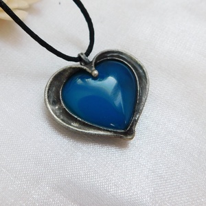 Achát szív medál - ékszer - nyaklánc - medál - Meska.hu