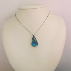 Krizokolla medál acél láncon - ékszer - nyaklánc - medál - Meska.hu