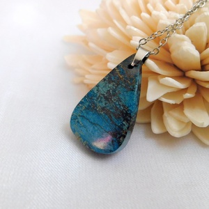 Krizokolla medál acél láncon - ékszer - nyaklánc - medál - Meska.hu